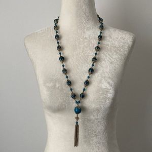 From vintage shop - green and gold necklace